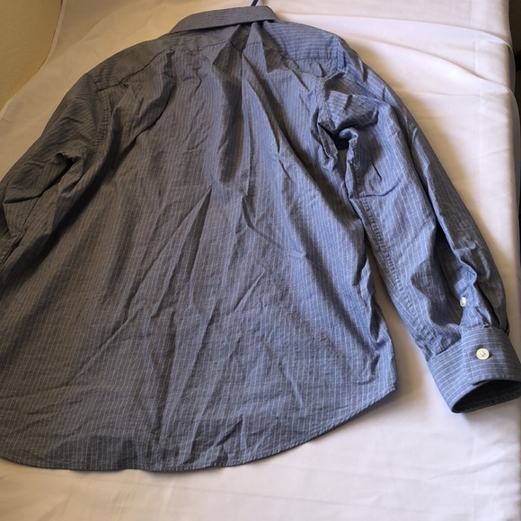 Men’s Michael Kors 16 1/2 32/33 Slim Fit Blue & White Striped Dress Shirt - Picture 8 of 9